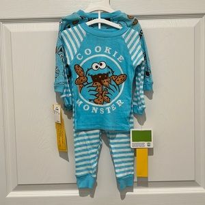 Sesame Street Cookie Monster 4 Pack Long Sleeve Pajamas